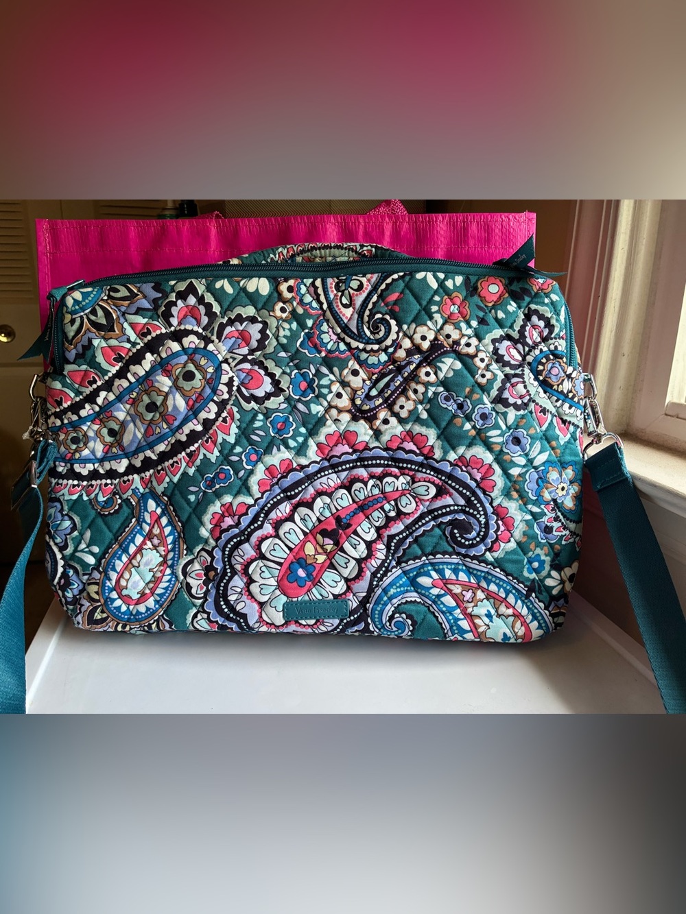 Vera Bradley laptop workstation Haymarket Paisley jewel Crossbody